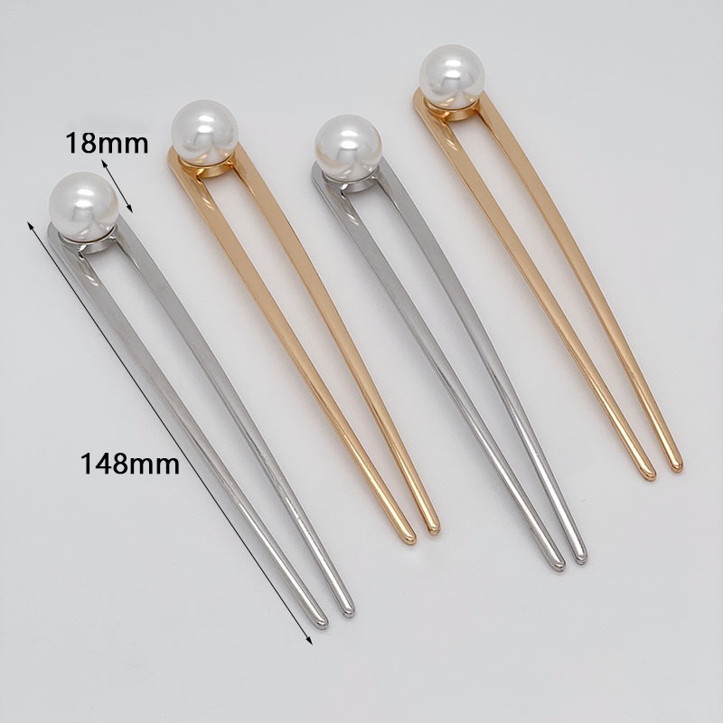 Trâm cài tóc nữ cá tính đính hạt trai ABS dùng búi tóc hằng ngày phong cách công sở vintage