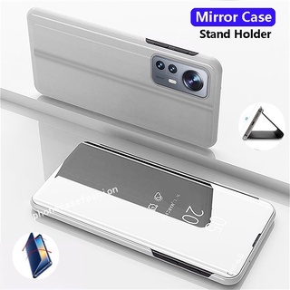 Ốp Lưng Cho Xiaomi 14T 13T Pro Da Điện Thoại Gương Da Trong Suốt Giá Đỡ Cứng Bảo Vệ Mặt Sau Flip Cover