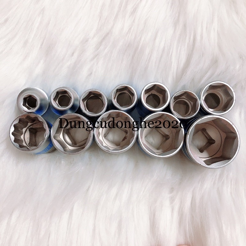 Bộ Đầu Khẩu, Tuýp Barker/Top 1/2" 12cái/bộ - 8,10,12,13,14,15,17,19,21,22,24,27mm
