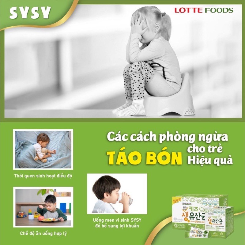 Men Vi Sinh Sysy Hàn Quốc - LOTTE FOODS hết biếng ăn táo bón tiêu hoá khoẻ