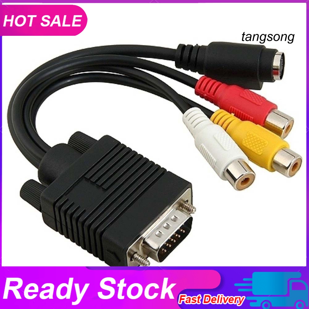 Cáp Chuyển Đổi Ts-Vga Svga Sang S Video 3 Rca Av Cho Laptop Pc Hdtv Monitor