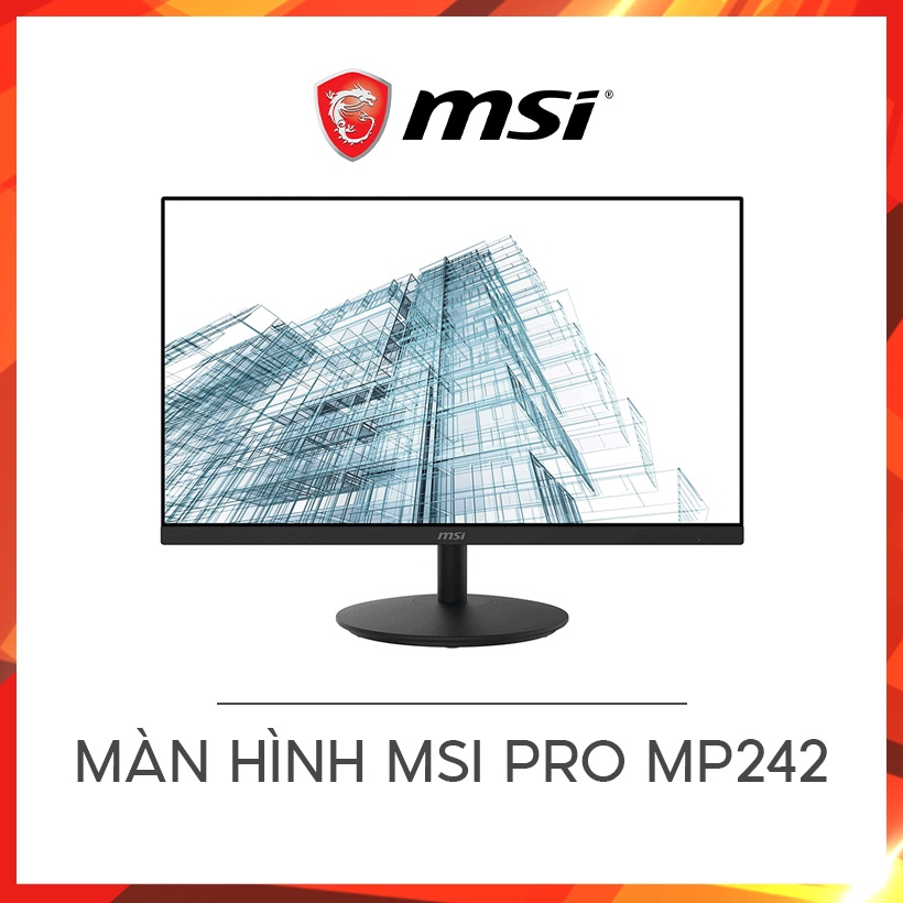 [Mã ELHAMS5 giảm 6% đơn 300K] Màn hình MSI Pro MP242 (23.8inch/FHD/IPS/75Hz/5ms/250nits/HDMI+Dsub+Audio)
