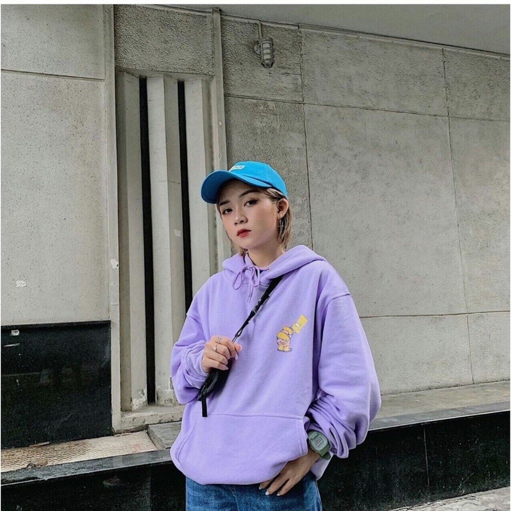 Áo Khoác Hoodie Tím Vải Nỉ Siêu Cute Free Size Dưới 65kg AK17 | BigBuy360 - bigbuy360.vn