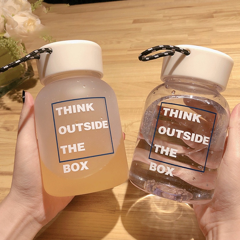 Bình Nước Nhựa Cách Nhiệt Dung Tích 600ML Phong Cách Hàn Quốc