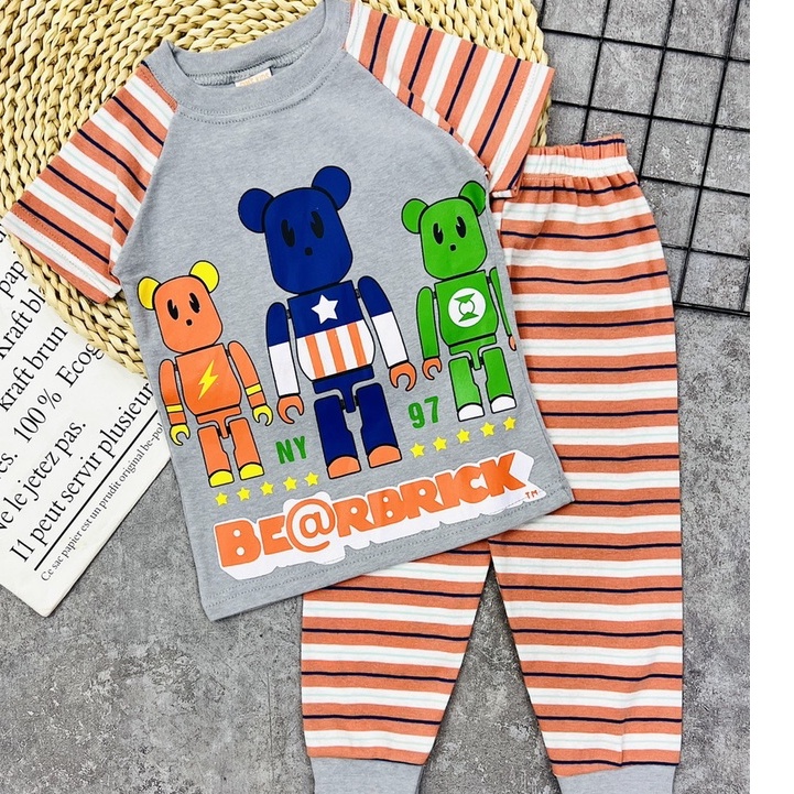 Đồ bộ bé trai, bộ bé trai 4 tuổi siêu nhân nhện, marvel cotton Jennie kids J463