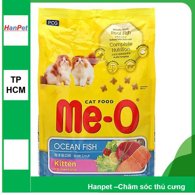 Hcm- Me-0 kitten gói 1,1kg Thức ăn dạng hạt dành cho mèo dưới 1 năm tuổi vị cá biển