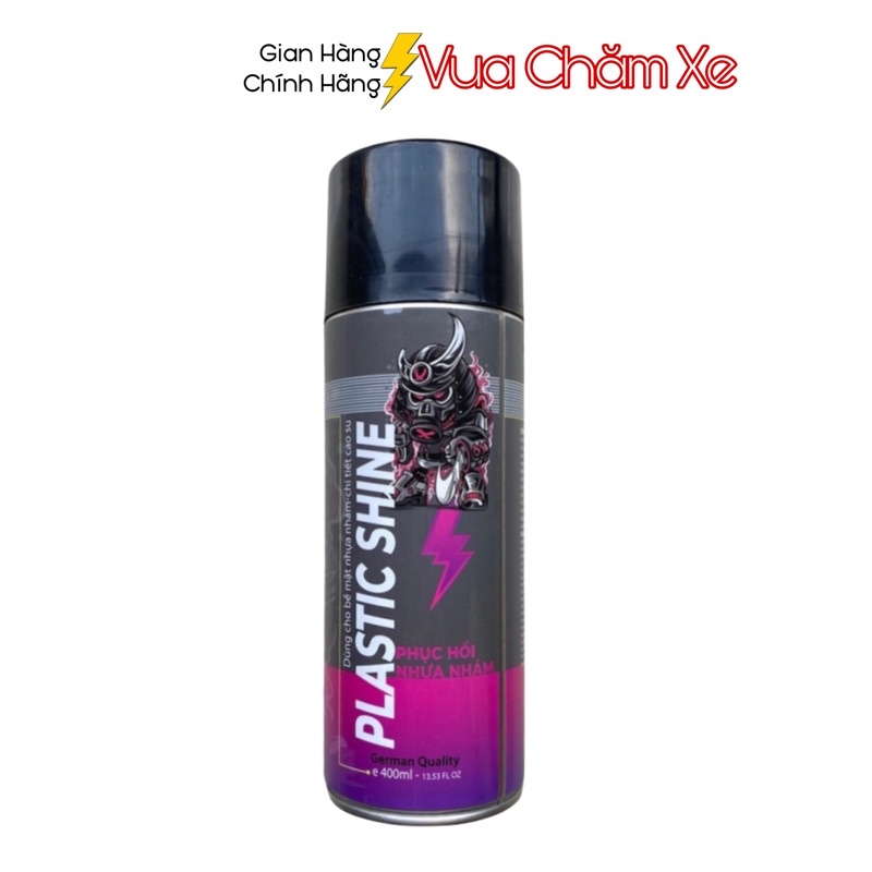 Chai xịt phục hồi nhựa nhám, nhựa đen, dưỡng đen dàn nhám Sprayking Plastic Shine 400ml, dàn áo phai màu