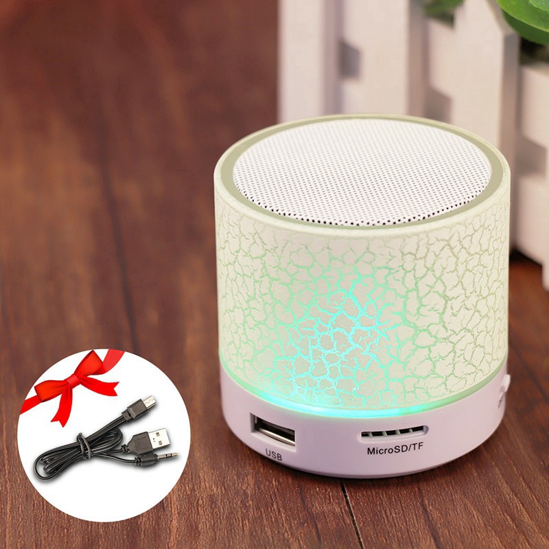 Loa phát nhạc mini không dây bluetooth có cổng USB FM đèn LED