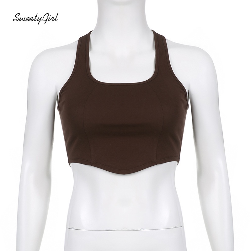 Áo Hai Dây Màu Sắc Trơn Dáng Ôm Quyến Rũ Cho Nữ