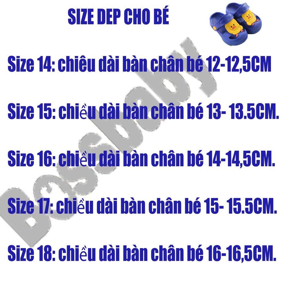 ĐÔI DÉP HINH VỊT siêu cute cho bé trai,bé gái,thich hợp mang đến lớp học hay ở nhà( chiều dài chân từ 12-16.5CM).