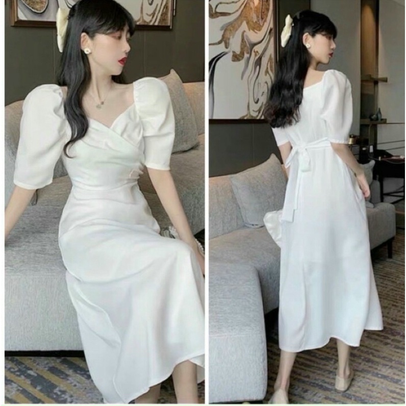 váy trắng dự tiệc chụp hình kỷ yếu siêu xinh-bán chạy nhất shopee-đầm trắng dự tiệc dáng dài-min house clothing | BigBuy360 - bigbuy360.vn