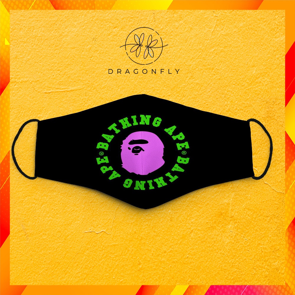 Khẩu Trang In Hình B.a.t.h.i.n.g A.p.e_ 7 DragonFly Dây Đeo Mềm Chuyên Dụng, Đeo Thoải Mái, Không Đau Tai, Thoáng Khí