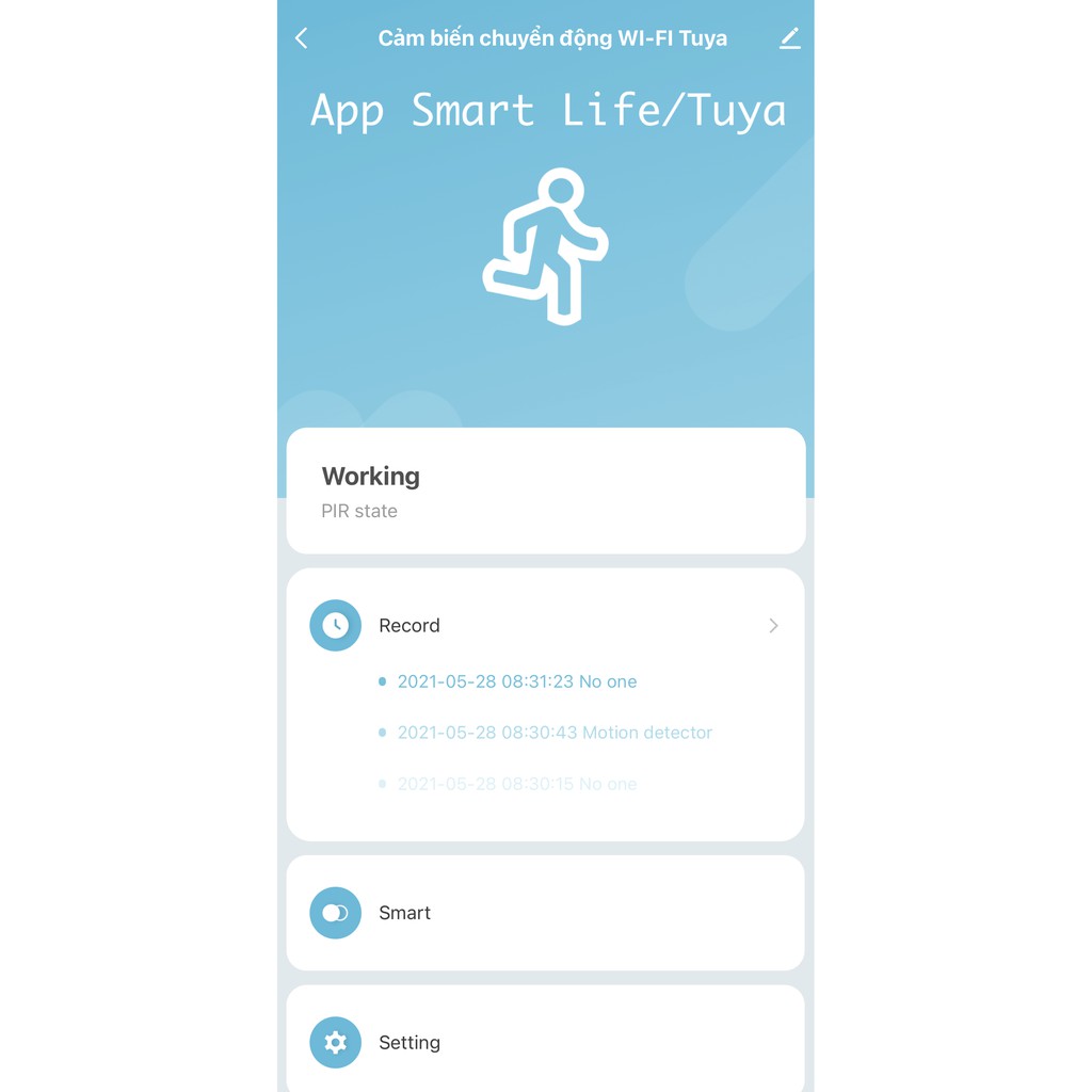 Cảm biến phát hiện chuyển động PIR Motion Sensor, Hệ Tuya, kết nối Wifi, App Smart Life/ Tuya.
