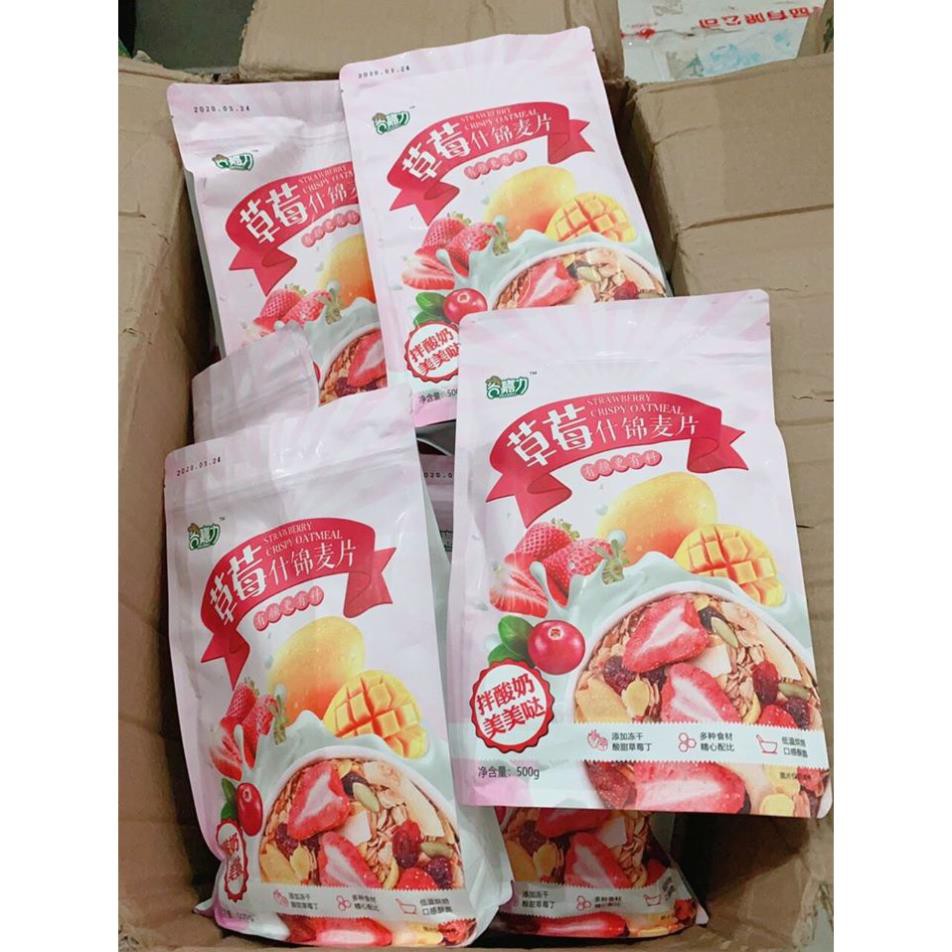 NGŨ CỐC GIẢM CÂN ĂN KIÊNG MIX HOA QUẢ SỮA CHUA 500G