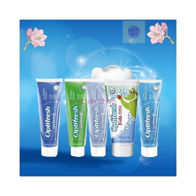 Kem Đánh Răng Optifresh System8 Orflame Giúp Trăng Răng, Chống Ê Buốt, Khử Mùi Hôi ,Ngăn Ngừa Mảng Bám ( 100 ml )