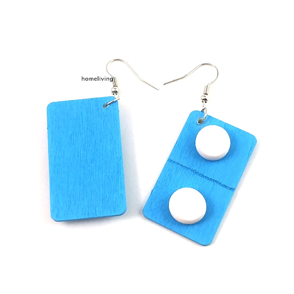 Khuyên Tai Thả Hình Viên Thuốc Bằng Gỗ Dễ Thương Vui Nhộn