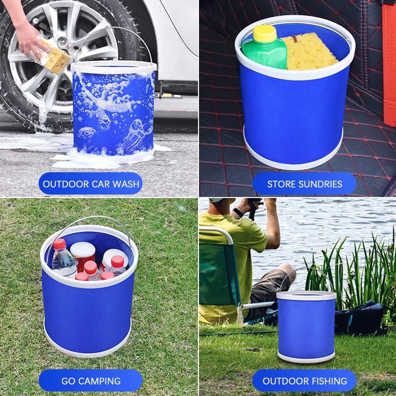 Xô Đựng Nước Dày Dặn Có Thể Gấp Gọn Tiện Dụng Mang Theo Du Lịch Dã Ngoại