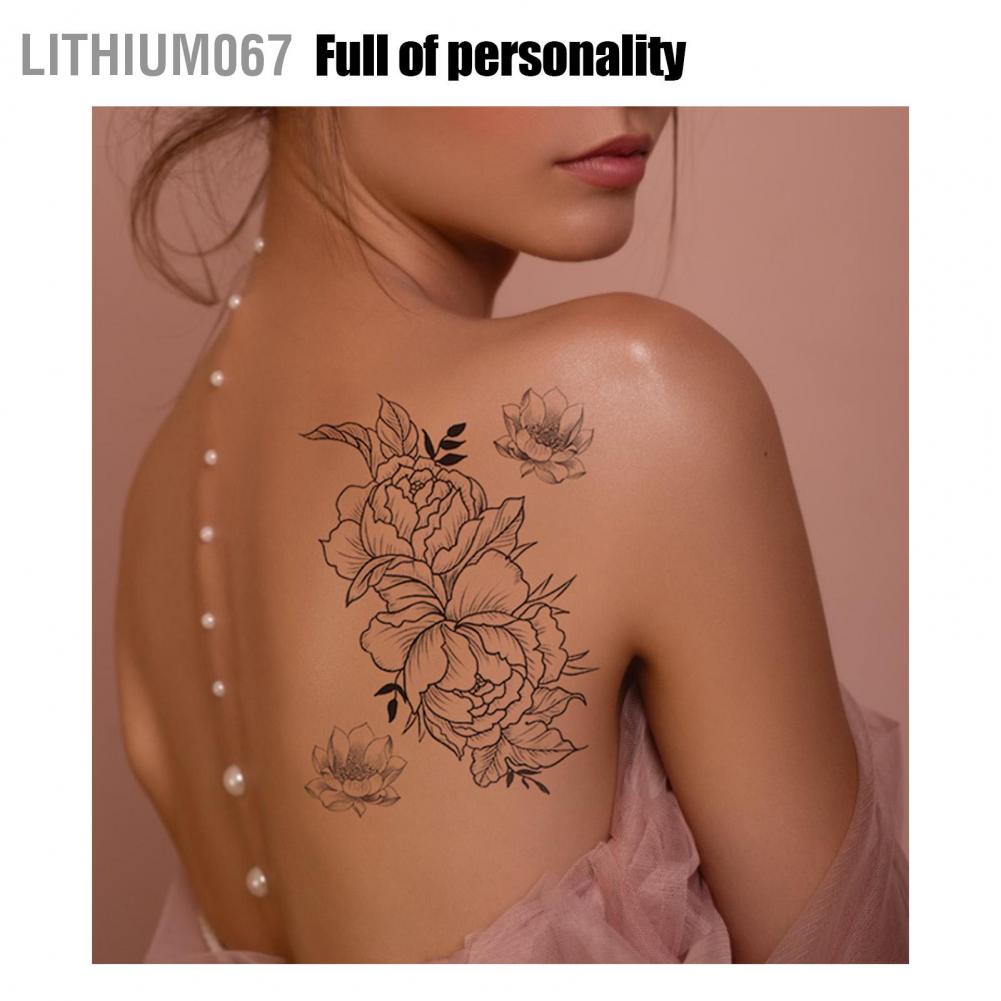 Lithium067 Temporary Tattoos Women Waterproof Flower Long Lasting Body Fake Tattoo Stickers