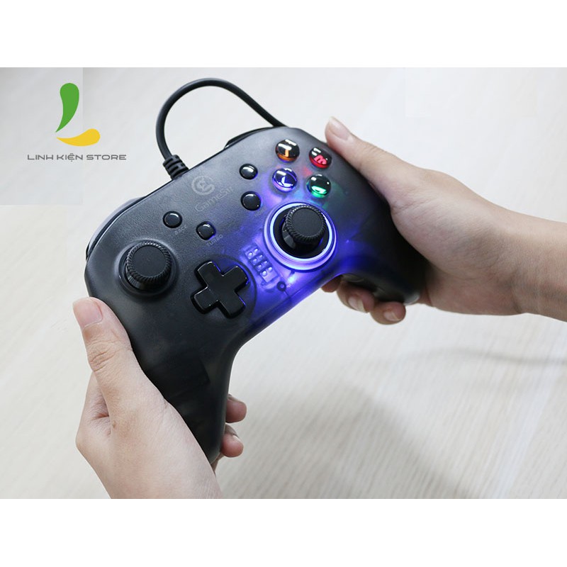 Tay cầm chơi game Gamesir T4W - T4 pro - tay cầm chơi game có dây đèn led, chế độ rung cực mạnh