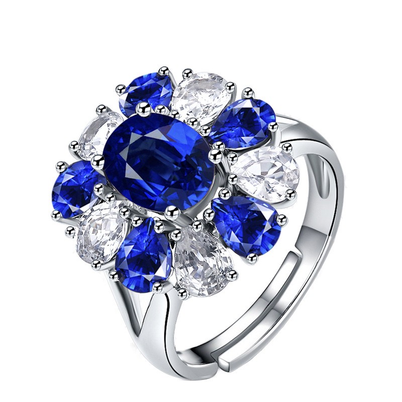 Nhẫn nữ đính đá sapphire thiết kế đẹp mắt sang trọng