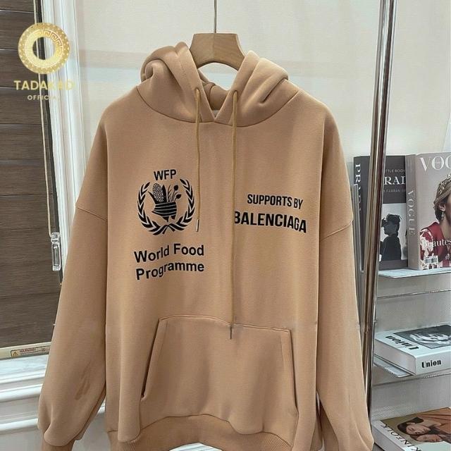 Áo Khoác Nỉ Hoodie Nữ WFP BALENCIAGA Có Mũ Form Dài Rộng, Cao Cấp, Hàng Chất, Thời Trang Hàn Quốc Mới 2021-TADAKAD Shop