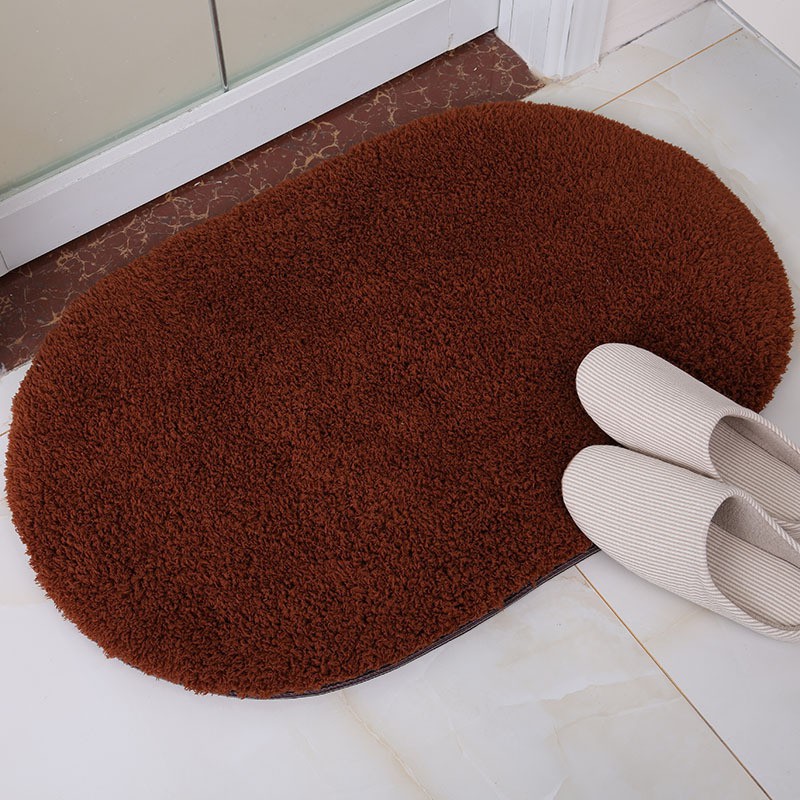 Thảm lông trải sàn chống trượt hình oval 40x60cm