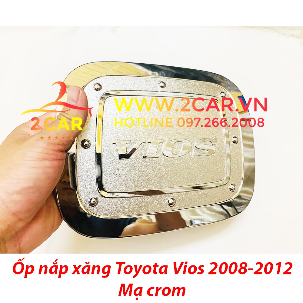 Ốp Nắp bình xăng xe Toyota Vios 2008 2009 2010 2011 2012 mạ crom cao cấp