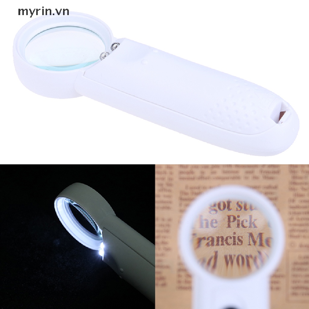 Kính Lúp Phóng Đại Trang Sức 15x Có 2 Đèn led Cầm Tay Tiện Dụng
