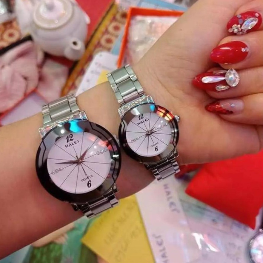 Đồng hồ Nam Nữ HALEI 457 dây bạc cao cấp dành cho các cặp tình nhân | BigBuy360 - bigbuy360.vn