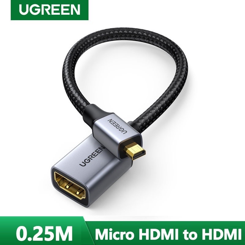 Cáp Chuyển Đổi Micro HDMI Ra To HDMI Âm Dài 25cm Ugreen 10553