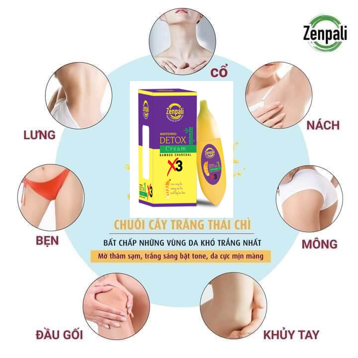 Chuối Zenpali X3 Cấy Trắng, Chuối Giảm Thâm, Chuối Thải Chì Zenbali Whitening Detox Cream 30gr