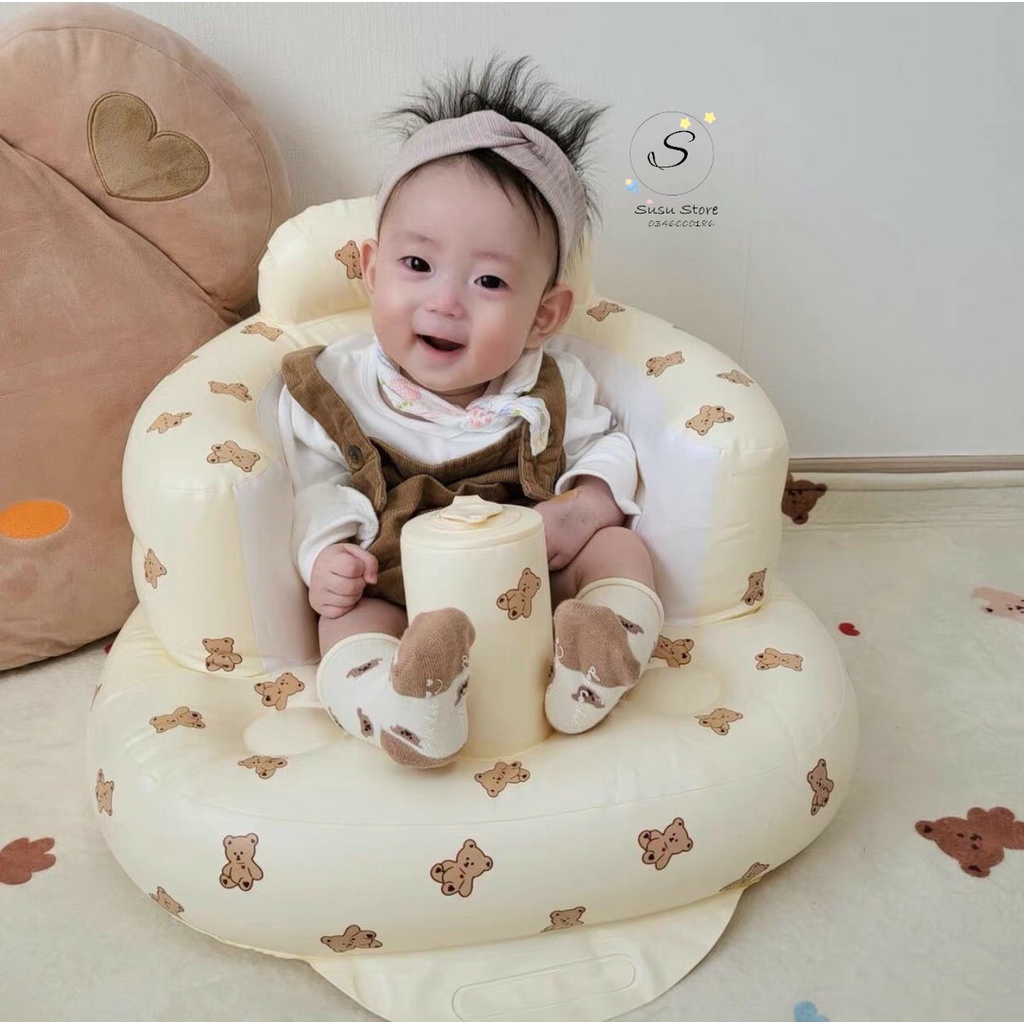 Ghế hơi tập ngồi cho bé từ 4 tháng/Ghế tập ăn dặm phong cách Hàn Quốc