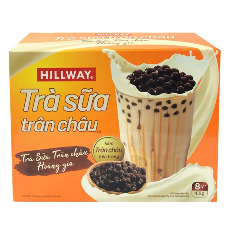Trà sữa trân châu Hillway + Trà sữ Tearoma  Hộp 5 gói + Gói trân châu kèm theo