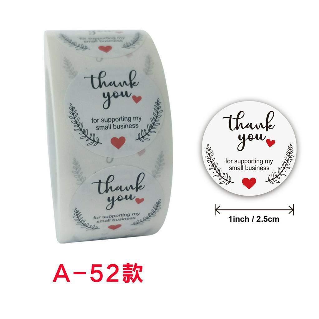 Cuộn 500 Miếng Dán Chữ Thank You Phối Hoa Dáng Tròn Trang Trí Túi Bánh 1 Inch