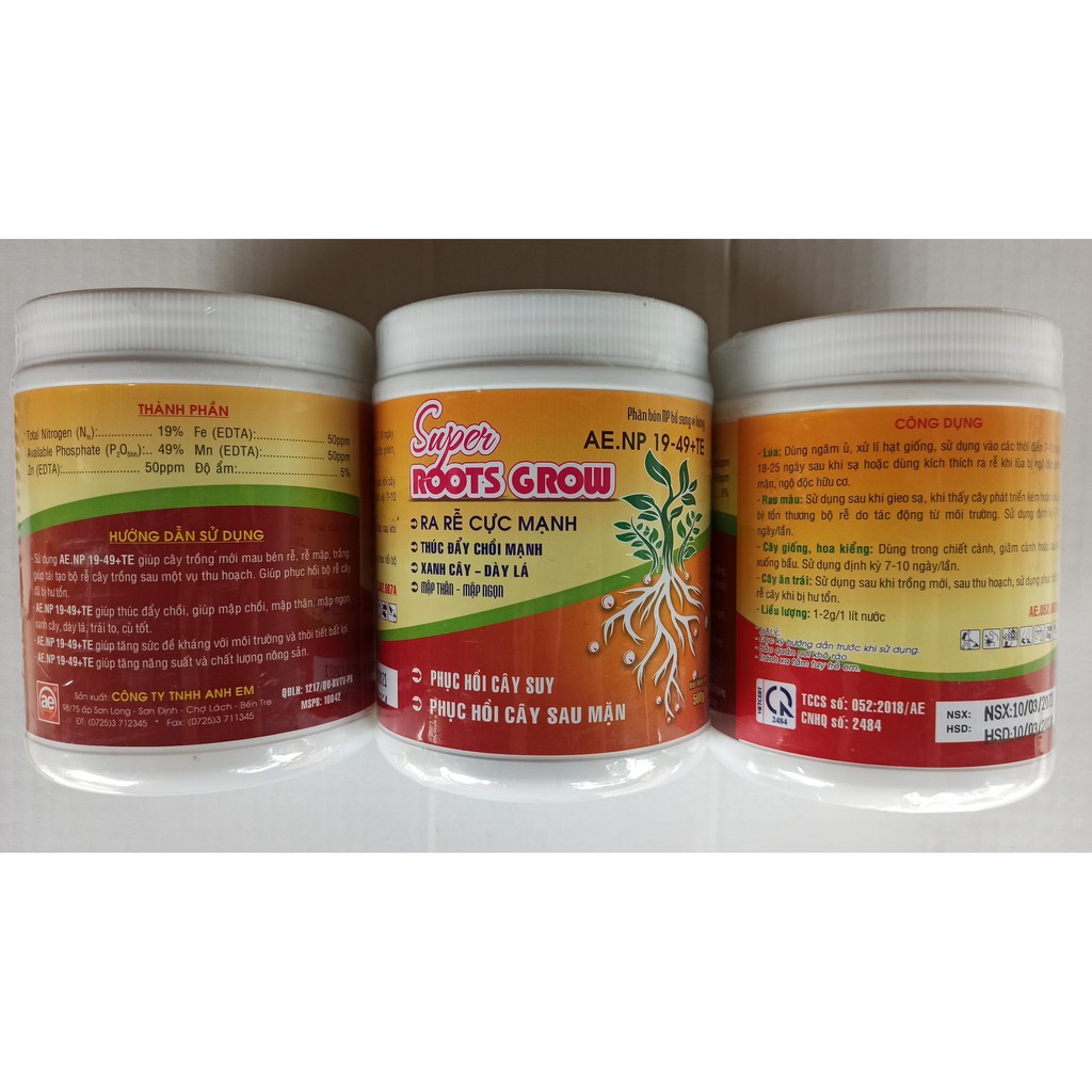 Phân bón NP + Vi lượng Super ROOTS GROW - Hộp 500g