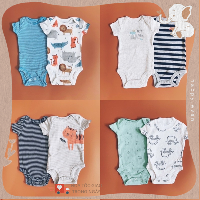 [Ngẫu nhiên] Set quà 2 body cộc/dài tay chính hãng xuất dư Âu Mỹ. Miễn phí gói quà, viết thiệp.
