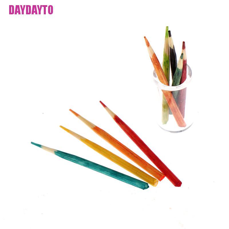 [DAYDAYTO] 1Set 1:12 Scale Dollhouse Miniature Cutting Mat Ruler Pencil Pen Holder Model