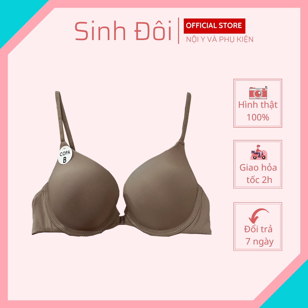 Áo ngực nữ trơn cài trước nâng ngực Copa 7275 có gọng mút đúc dày cúp xéo nguyên ngực size 34-36-38