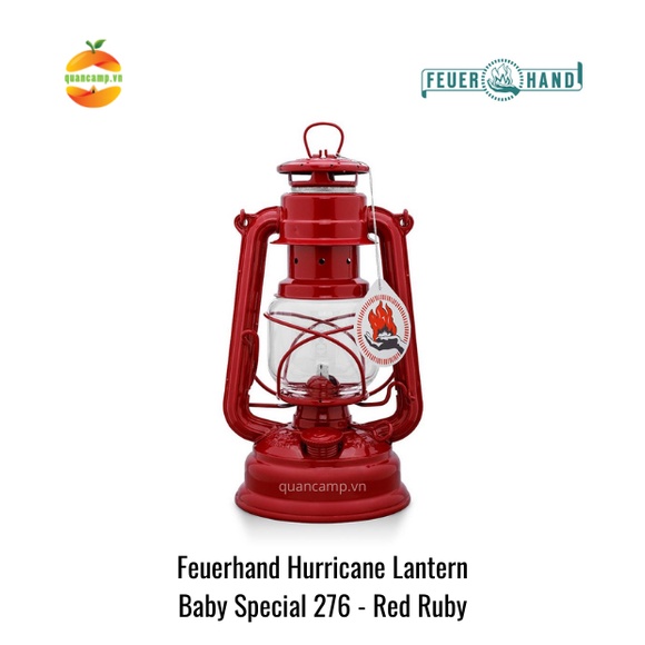 Đèn bão đèn dầu cổ điển cắm trại dã ngoại Baby Special 276 Feuerhand - Chính hãng Đức