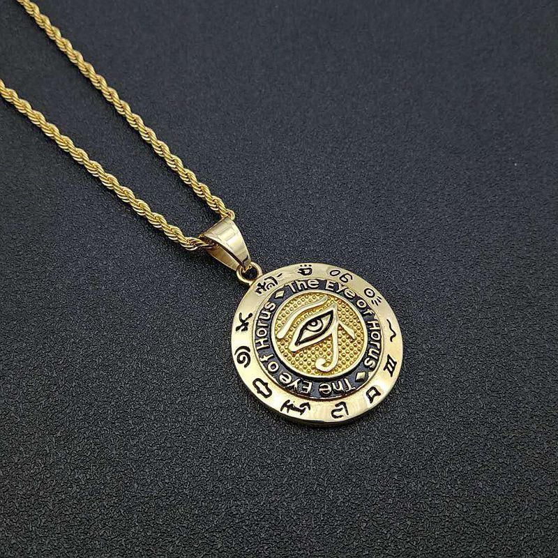 weiweijewelry/Mặt dây chuyền bằng thép không gỉ của nam giới Vòng cổ Bùa thần Horus Ai Cập cổ đại