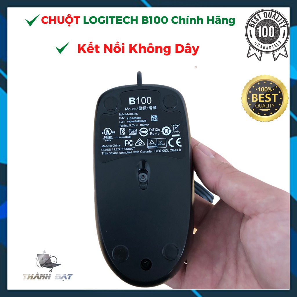 Chuột Máy Tính,Chuột Laptop,Chuột Quang, Chuột Logitech B100(chính hãng BH 36 tháng)