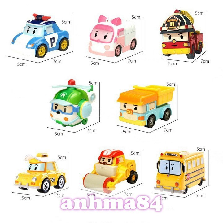 ĐỒ CHƠI MÔ HÌNH 12 XE CHẠY TRỚN MINI ROBOCAR POLI - NO.P7 - KÈM ẢNH THẬT!