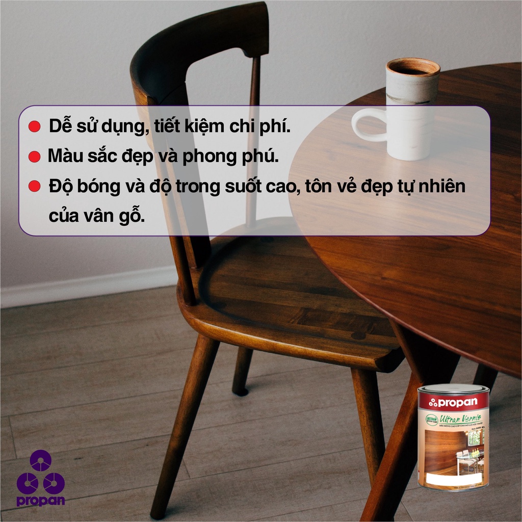 Dầu Bóng vecni - Propan - ULTRAN VERNIS - V-09 - Sơn Dầu Bóng Màu - 0.8 lít