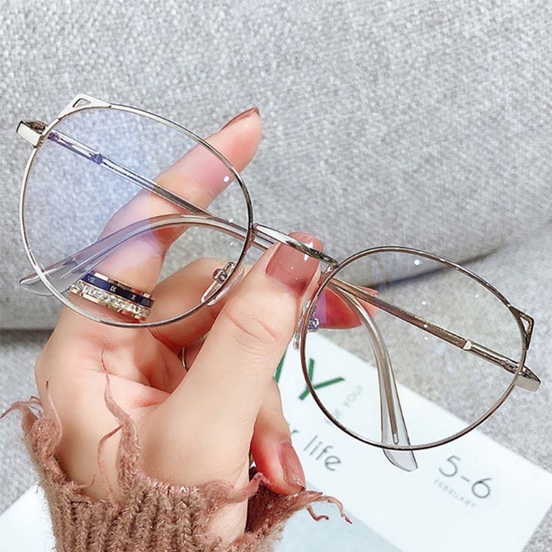 Mắt Kính Chống Tia UV Màu Xanh Dương Trong Suốt Dễ Thương Dành Cho Máy Tính / Trò Chơi