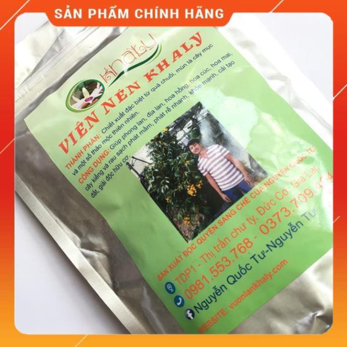 Phân bón hữu cơ vi sinh dạng viên nén Khaly túi 1kg tốt cho mọi cây trồng.