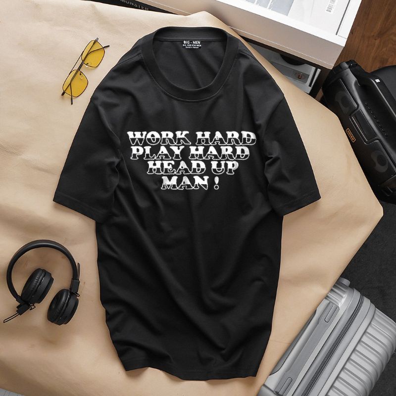 (bigsize) Áo thun cotton nam nữ mặc đep bigsize 50-130kg - in chữ