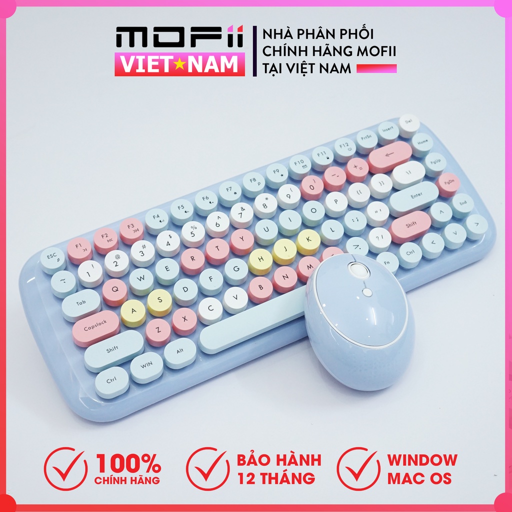 MOFII CANDY MIXED COMBO Bàn Phím và Chuột Không Dây Chính Hãng tương thích Win, MacOs, tivi, điện thoại