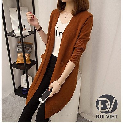 Áo khoác len 2 túi trước dáng dài ak32