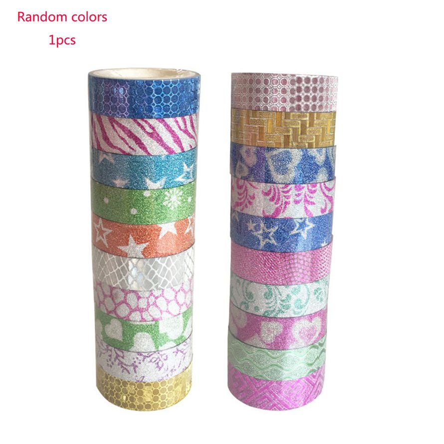 Glitter Washi Sticky Paper Masking Nhãn dính DIY Craft Tapes Supply