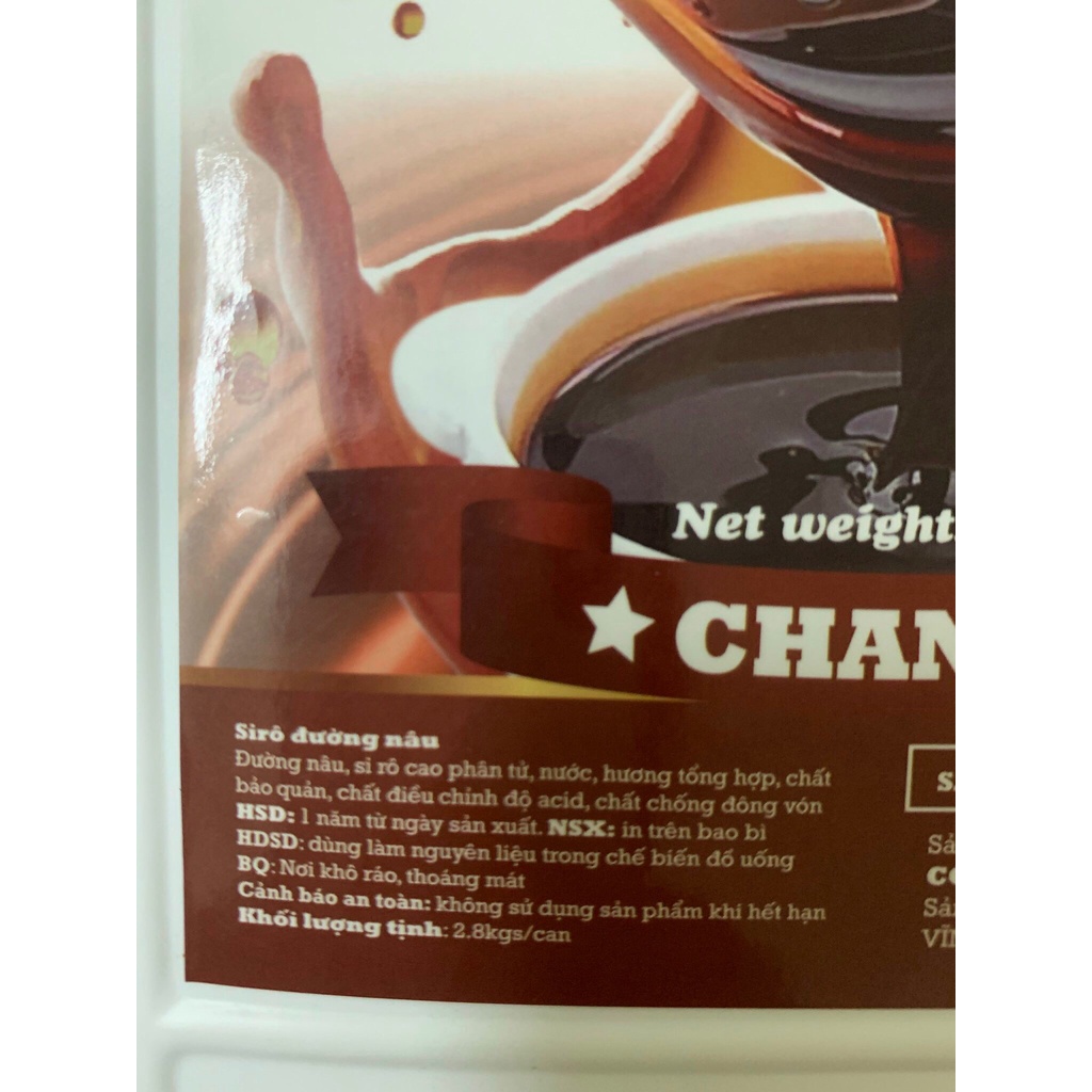 Siro Đường Đen Chanty 2,8 Lít/ Can -  Công Nghệ Đài Loan Nhập Khẩu - Thơm Ngon Giá Bao Rẻ nhất VBB